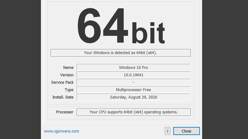 5 cách kiểm tra máy tính là Windows 32 hay 64 bit