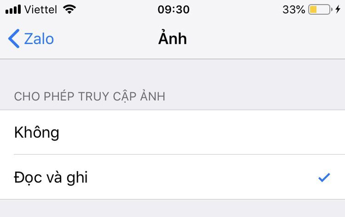 Sửa lỗi zalo không gửi được ảnh trên điện thoại iOS