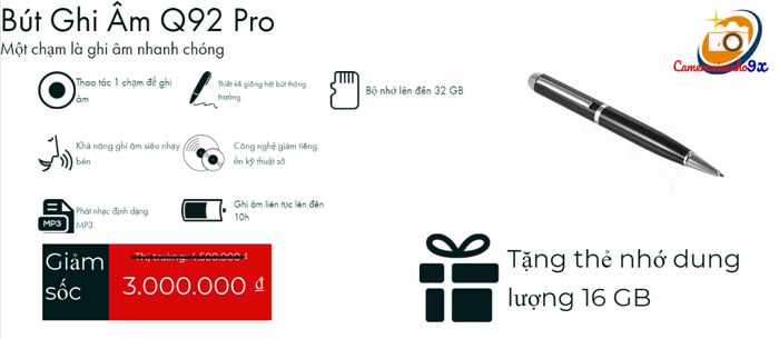 Camerasieunho9x - Nhà cung cấp thiết bị bút ghi âm chuyên dụng chính hãng hàng đầu Việt Nam 