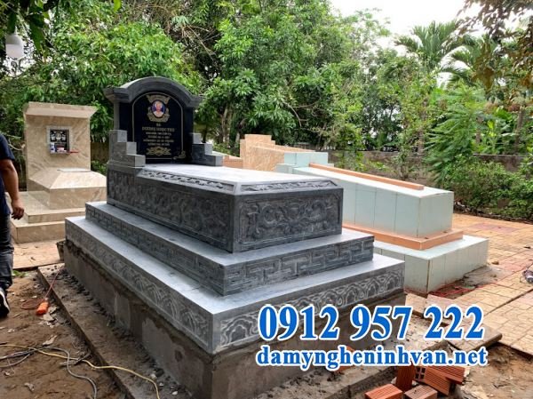 Địa chỉ làm lăng mộ đá, mộ đá tam cấp chất lượng cao