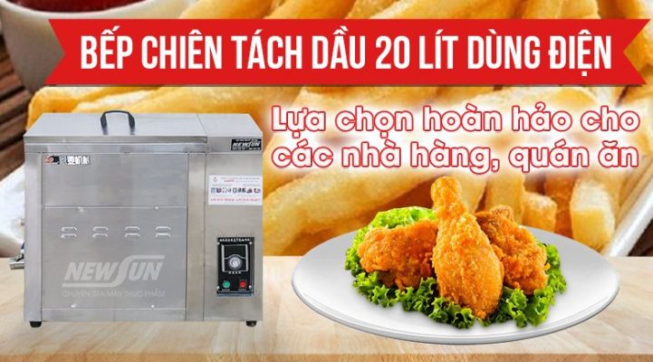 Cấu tạo và nguyên lý hoạt động của bếp chiên tách dầu nước dùng điện 20L
