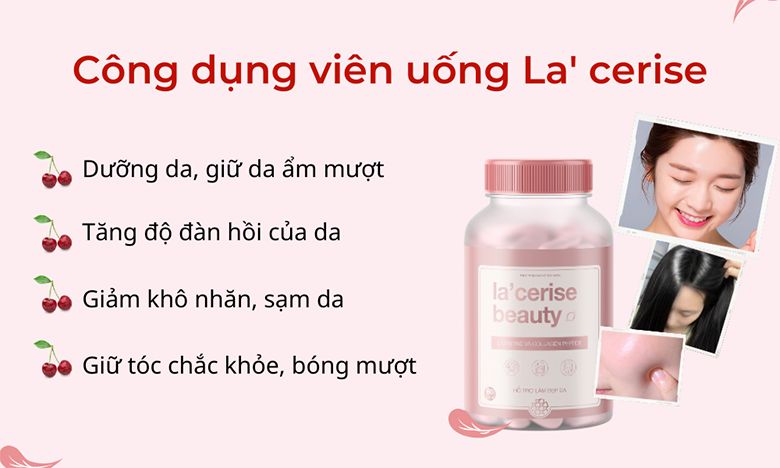 Review viên uống đẹp da La' Cerise chi tiết thành phần, công dụng