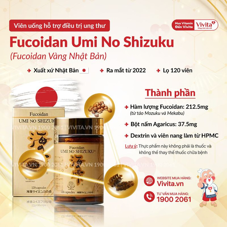 Hướng Dẫn Cách Dùng Fucoidan Umi No Shizuku Nhật hộp vàng