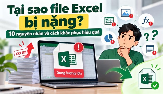 Tại sao file Excel bị nặng? 10 nguyên nhân và cách khắc phục hiệu quả