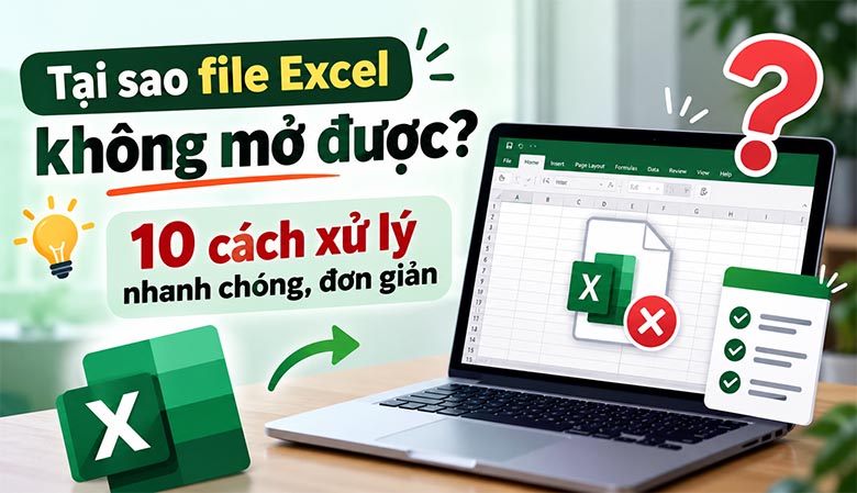 Tại sao file Excel không mở được? 10 cách xử lý nhanh chóng, đơn giản