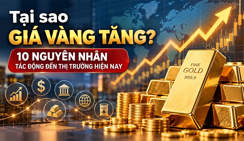 Tại sao giá vàng tăng? 10 nguyên nhân tác động đến thị trường hiện nay